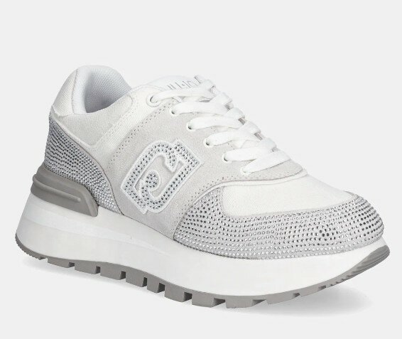Liu-Jo sneaker amazing wit/grijs strass steentjes SS25