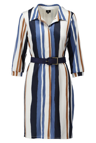K-Design jurk met gestreept design & riem SS25