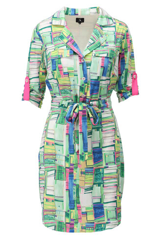 K-Design jurk met design & fluo details SS25