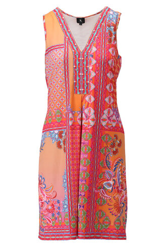 K-Design jurk mouwloos met design roze SS25