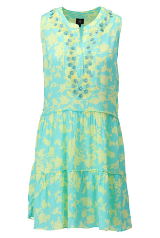 K-Design jurk mouwloos boho met lovertjes SS25