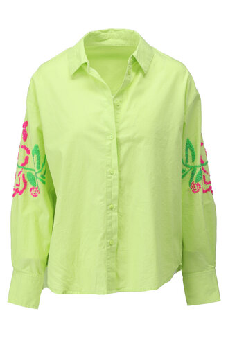 K-Design bloes oversized met rozen sharp green SS25