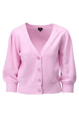 K-Design caridgan v-hals pink tulle SS25