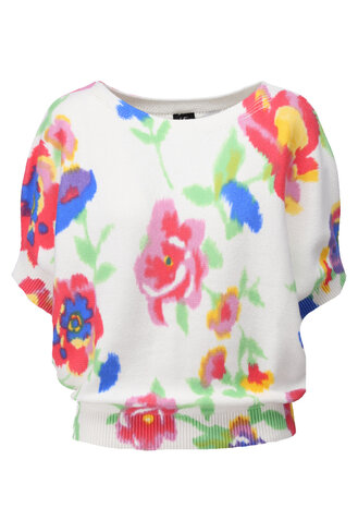K-Design pull met vleermuismouwen & bloemen floral design SS25