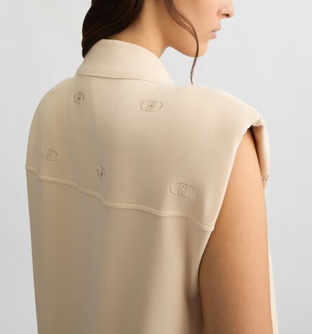 Liu-Jo kleed hemd met logo en strass steentjes natural beige SS25