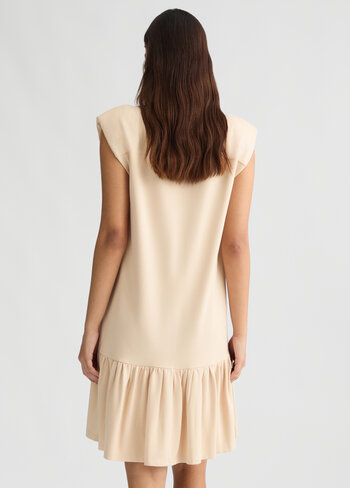 Liu-Jo kleed hemd met logo en strass steentjes natural beige SS25
