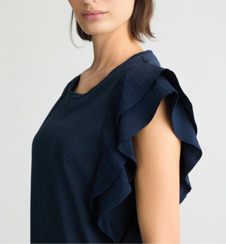 Liu-Jo t-shirt moda bleu foncé SS25