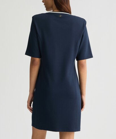 Liu-Jo jurk met knopen donkerblauw SS25