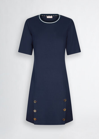 Liu-Jo jurk met knopen donkerblauw SS25