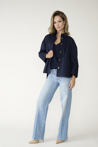 Due Amanti blouse April Navy button SS25