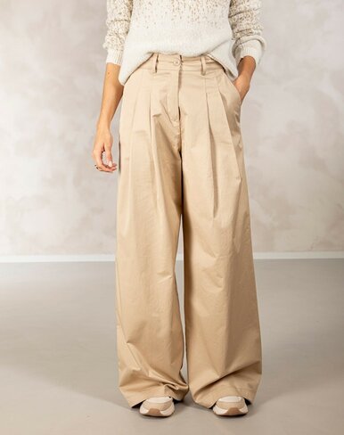 Due Amanti broek Carla beige wijd FW25
