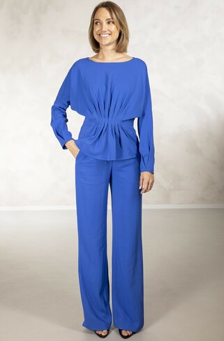 Due Amanti broek Luce Electric blue wijd FW25