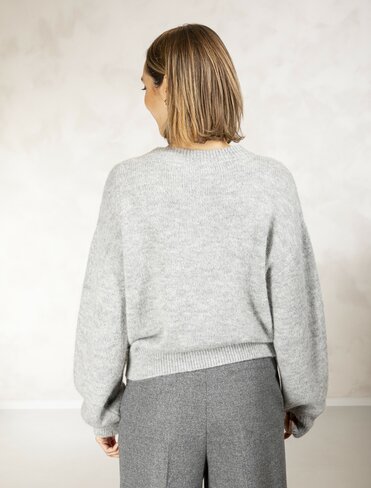 Due Amanti pullover Dare soft grey round neck FW25