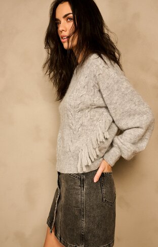 Due Amanti pullover Dare soft grey round neck FW25