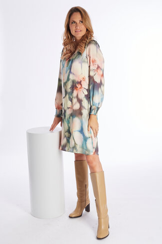 Comme Ca kleed Dacio green pink FW25