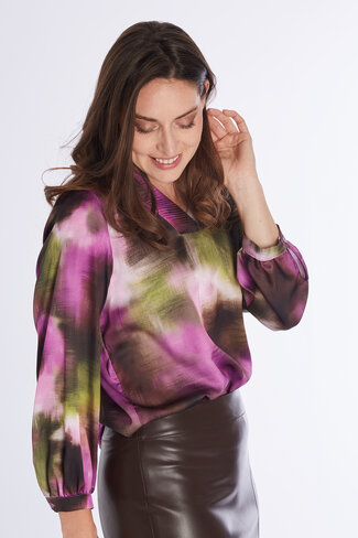 Comme Ca blouse Gemma green purple FW25