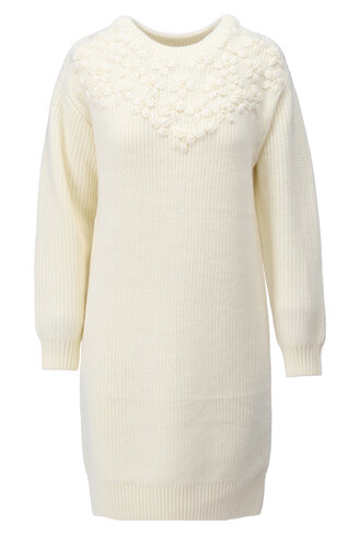 K-Design jurk met borduursel ecru FW25