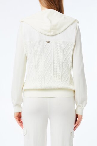 Liu-Jo sweater rits zippata bianco latte FW25