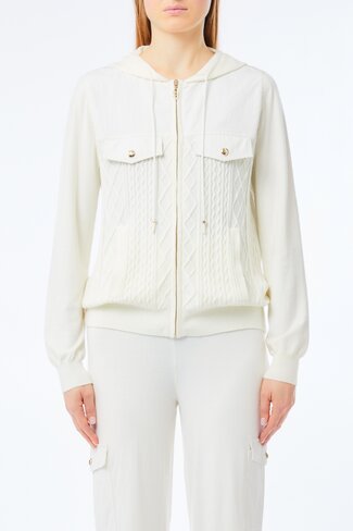 Liu-Jo sweater rits zippata bianco latte FW25