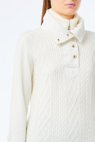 Liu-Jo pull maglia chiusa bianco latte FW25