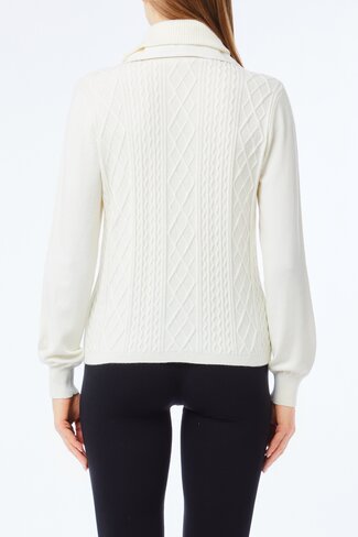 Liu-Jo pull maglia chiusa bianco latte FW25