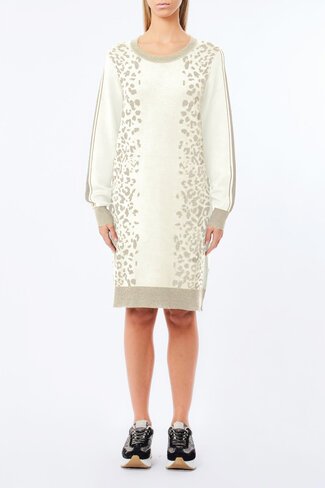 Liu-Jo kleed abito maglia bco latte/gold FW25