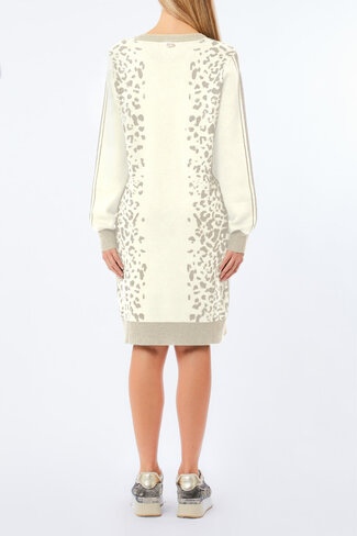 Liu-Jo kleed abito maglia bco latte/gold FW25
