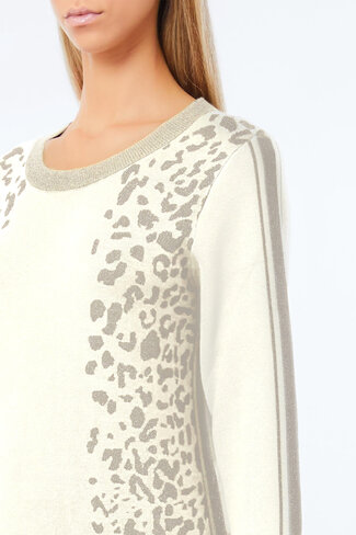 Liu-Jo kleed abito maglia bco latte/gold FW25