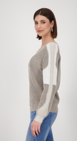 Monari pull gebreid greige FW25