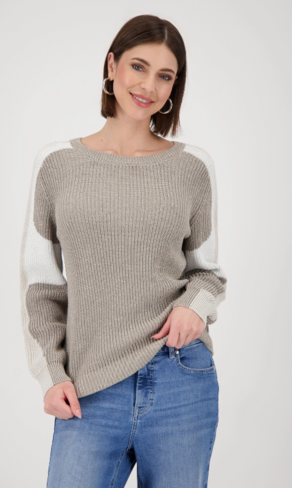 Monari pull gebreid greige FW25