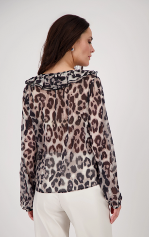 Monari bloes leo allover v-neck cinnamon pattern FW25