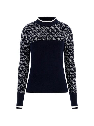 Guess pull mock neck aubrey blue and cream FW25