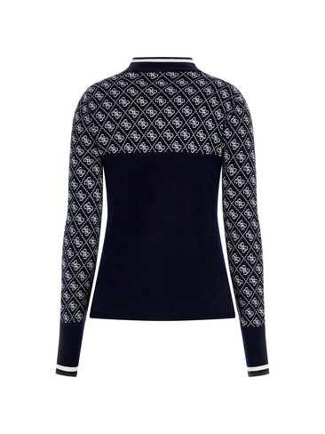Guess pull mock neck aubrey blue and cream FW25