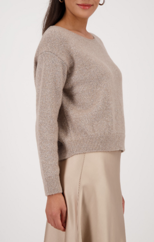 Monari pull flausch + lurex truffle FW25