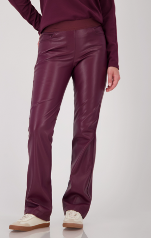 Monari broek lederlook bordeaux FW25