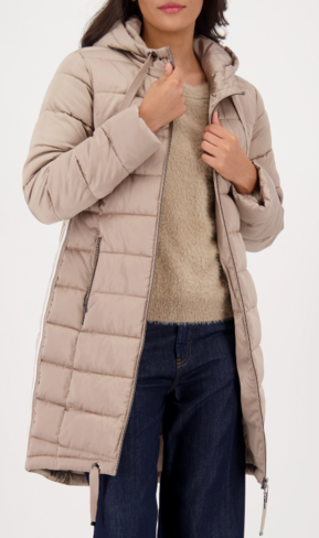 Monari jas met kap truffle FW25