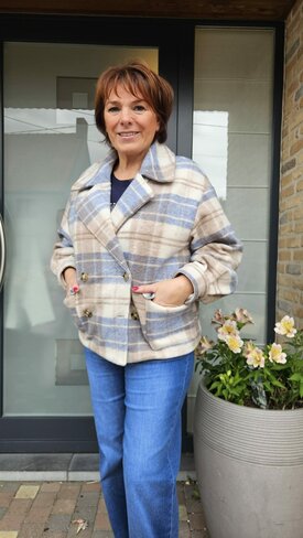 K-Design jas tartan beige FW25