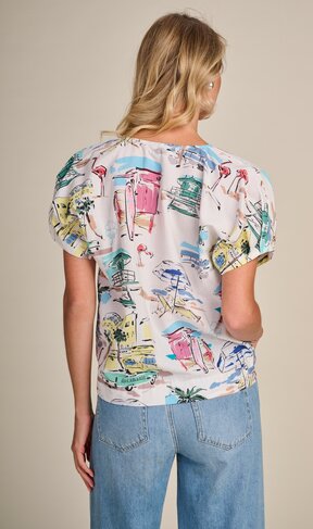 Due Amanti bloes korte mouw Jumby malibu print SS26
