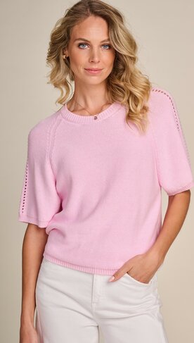 Due Amanti pull Amarelo baby pink korte mouw SS26