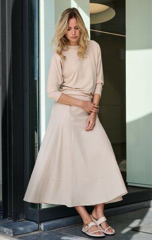 Due Amanti rok Arabela plain skirt-beige SS26