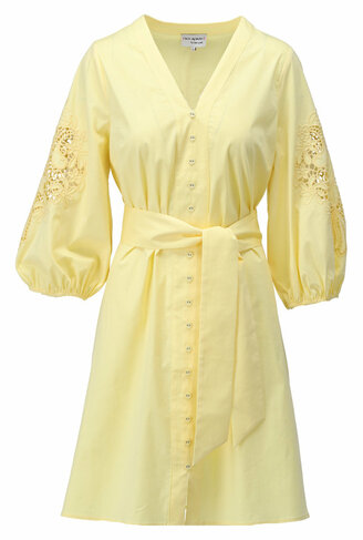 K-Design jurk met design en borduursel lemon meringue SS26