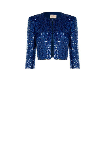 Rinascimento blazer kort/vest pailletten blu brillante SS26