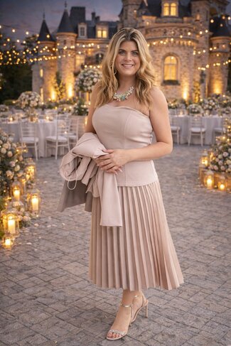 Rinascimento bustier kleed turtledove SS26