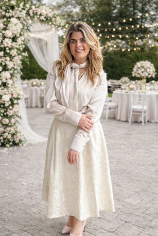 Rinascimento bloes sjaal geplooid beige light SS26