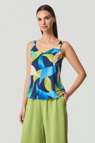 Batida top wavy petals print SS26