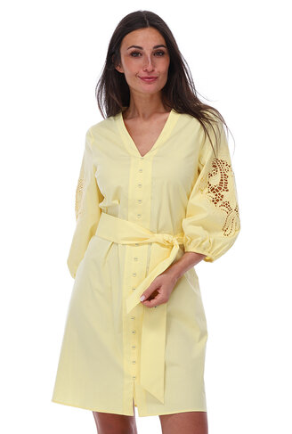 K-Design jurk met design en borduursel lemon meringue SS26