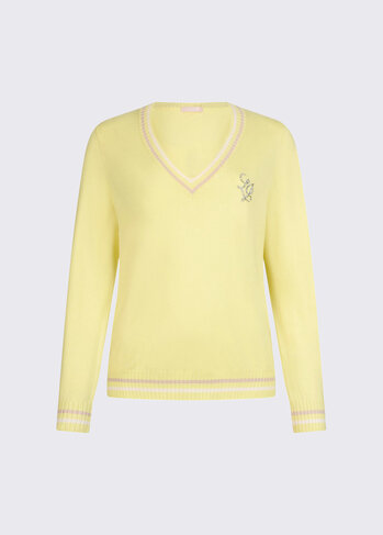 Liu-Jo pull v-hals geel SS26