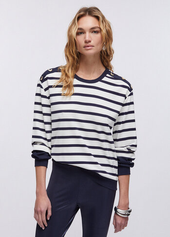 Liu-Jo sweater gestreept blauw milk SS26