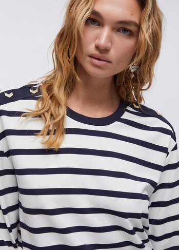 Liu-Jo sweater gestreept blauw milk SS26