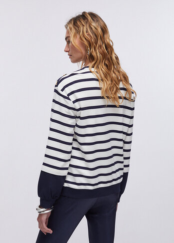 Liu-Jo sweater gestreept blauw milk SS26